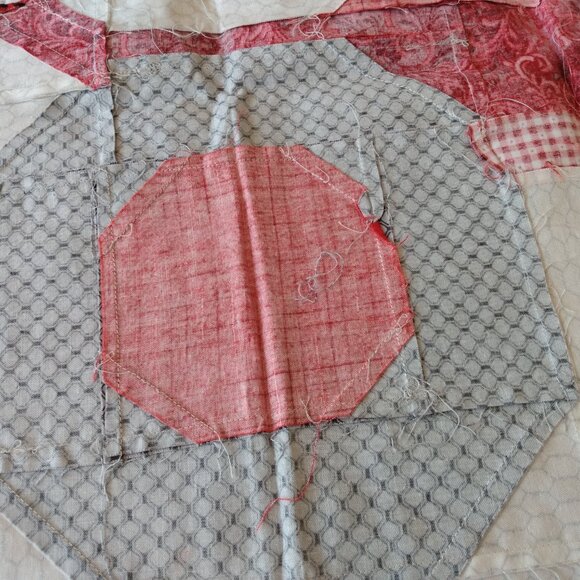 Quilted Farm Tractor Quilt Block Fabric Panel Red Green Pillow Cover Wallhanging - Picture 12 of 13